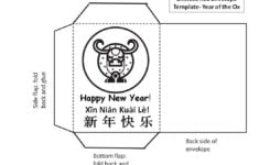 Printable Pattern For Red Envelope Year Of The Ox Red Envelope Chinese New Year Crafts Chinese Red Envelope