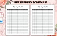Printable Pet Feeding Schedule Grafik Von Mehedi Hasan Creative Fabrica