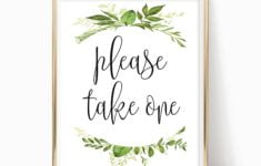 Printable Please Take One Sign Wedding Favor Sign Reception Etsy de