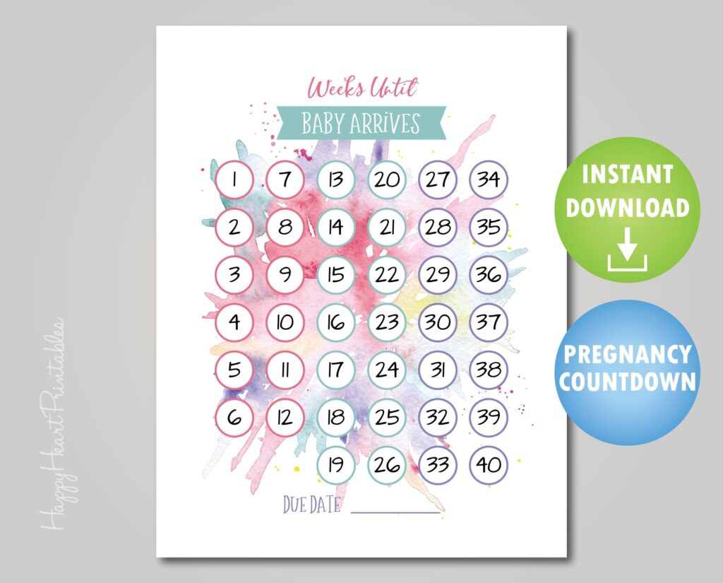 Free Printable Baby Countdown Calendar - Free Printable