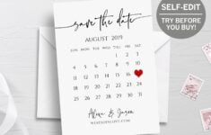 Printable Save The Date Calendar Template Save The Date Etsy de