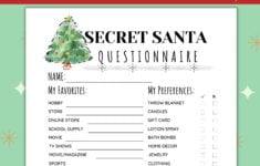 Printable Secret Santa Questionnaire For Christmas Gift Etsy de