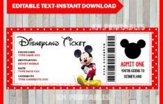 Printable Ticket To Disney DIY Personalize Disneyland Etsy de