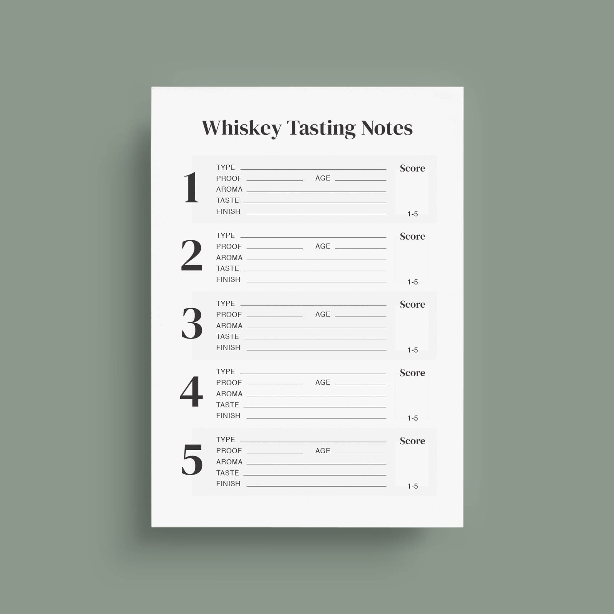 Printable Whiskey Tasting Sheet Template Free Printable