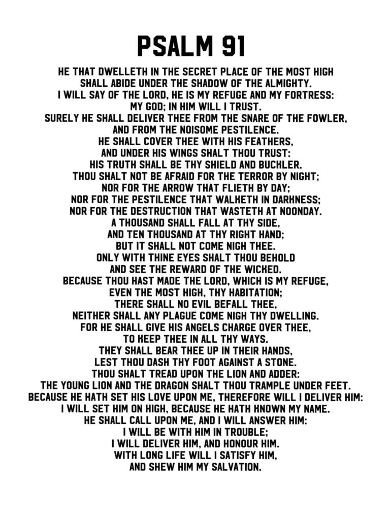 Printable Psalm 91 Printable Templates Online By Paul Printable