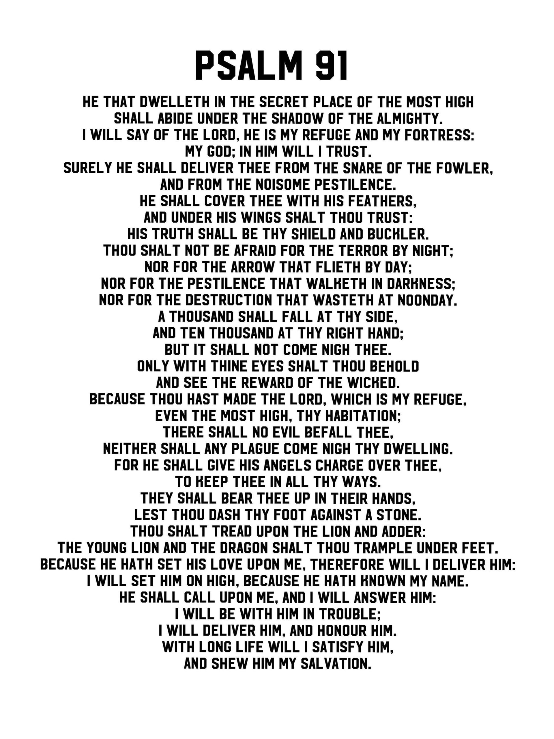 Printable Psalm 91 Free Printable