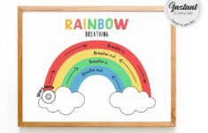 Rainbow Breathing Poster Mindfulness Breathing Calm Down Etsy de