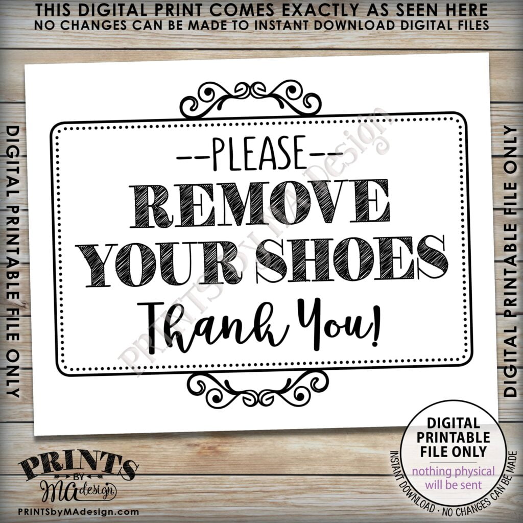 Free Printable Please Remove Your Shoes Sign Printable Free Printable