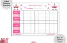 Reward Chart Unicorn PRINTABLE Children Kids Reward Chart Etsy de