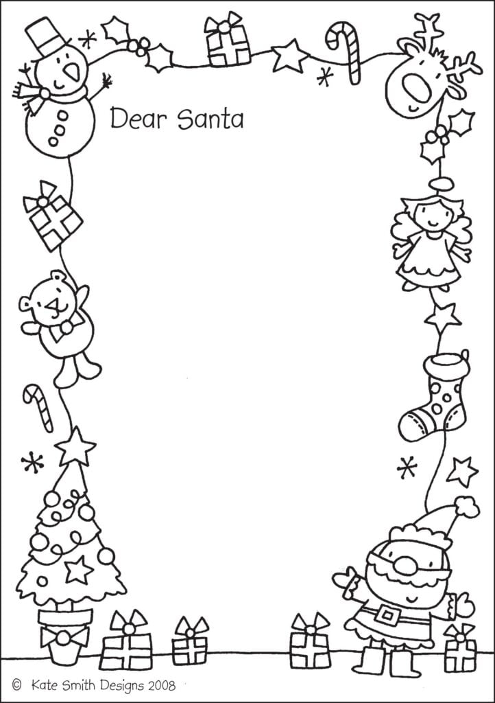 Letter To Santa Template Free Printable Black And White Free Printable