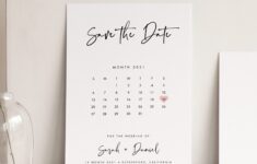 Save The Date Template Calendar Wedding Printable Save Our Etsy de