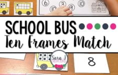 School Bus Ten Frames Matching Activity Sara J Creations