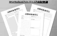 Sermon Notes Printable Sermon Notes For Adults Church Etsy