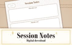 Session Notes Template D D Digital Tools Printable Etsy de
