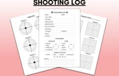 Shooting Log Printable Shooters Data Record Book For Pistol Etsy