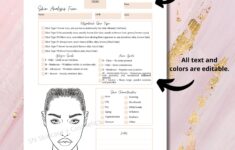 Skin Analysis Form With Face Chart I Skin Consultation I DIY Etsy de