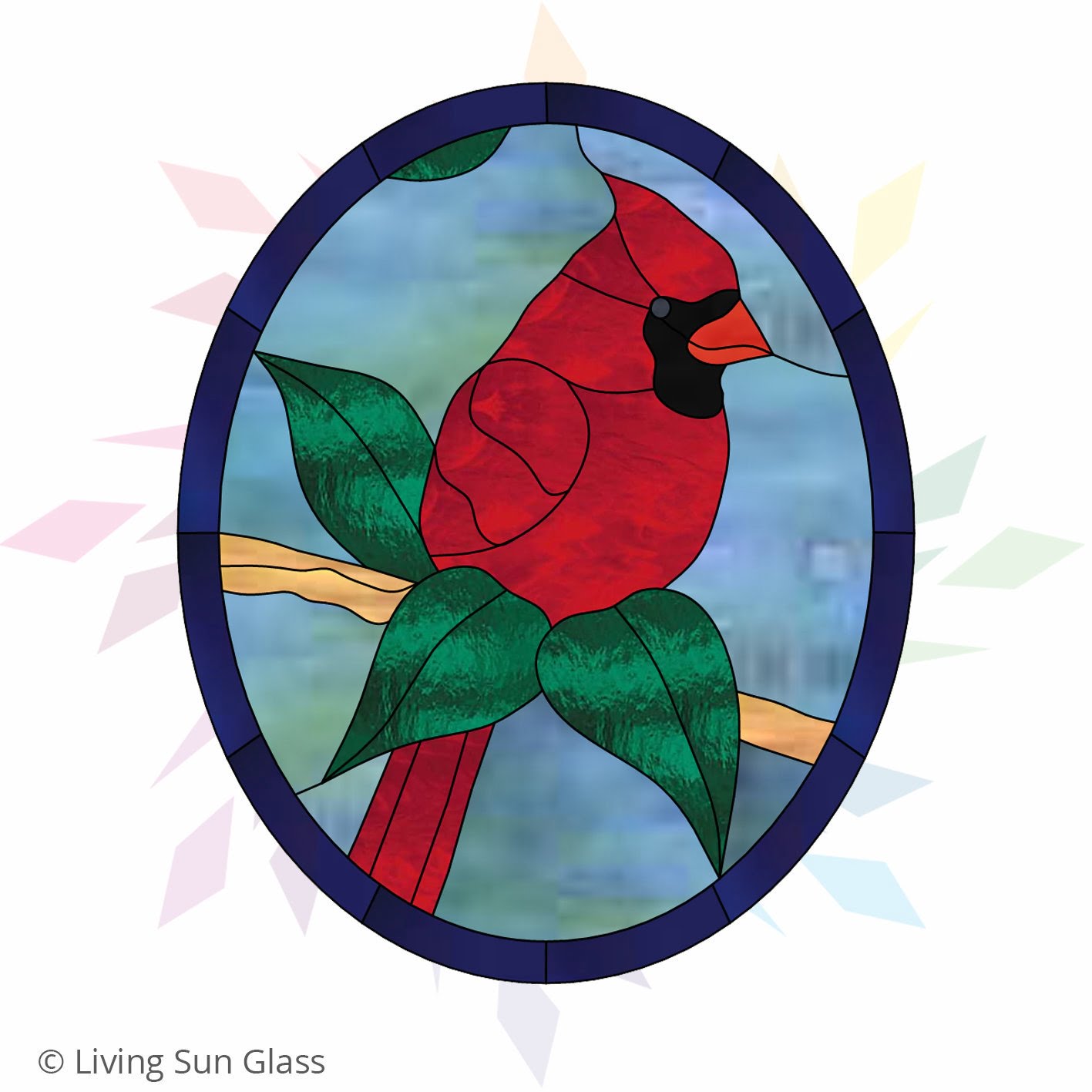 Stained Glass Cardinal Pattern Bird Panel Template Etsy Free Printable