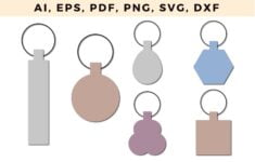 Standard Key Fob Template Svg Bundle 1 Grafik Von NGISED Creative Fabrica