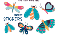 Stickers Insect And Butterfly Printable Grafik Von Illustranad Creative Fabrica