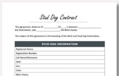 Stud Dog Contract Template Etsy de