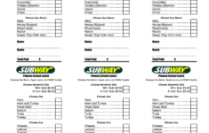 Subway Order Form pdf Plateau School Fill Out Sign Online DocHub