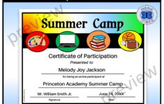 Summer Camp Certificates Editable Summer Camp Certificates Etsy de