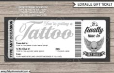 Tattoo Gift Certificate Card Voucher Printable Custom Template Etsy de