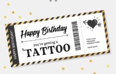 Tattoo Voucher Template Printable File My Party Design