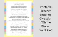 Teacher Letter For Oh The Places You ll Go By Dr Seuss Etsy de