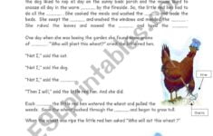 The Little Red Hen Watch Listen And ESL Worksheet By Karagozian