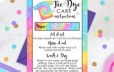 Tie Dye Care Instructions Instant Download Tie Dye Etsy Schweiz