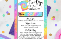 Tie Dye Care Instructions Instant Download Tie Dye Etsy Tie Dye Birthday Tie Dye Instructions Tie Dye Party