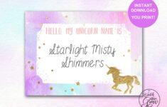 Unicorn Name Tags Printable Unicorn Name Stickers Unicorn Etsy sterreich