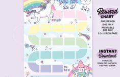 Unicorn Reward Chart Printable Unicorn Behavior Chart Etsy de