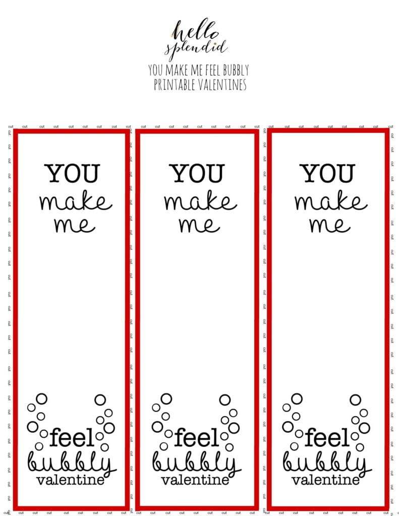 Bubble Valentine Printable Free Printable