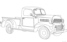 Vintage Pickup Truck Coloring Page Free Printable Coloring Pages
