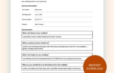 Wedding Planner Client Questionnaire Google Docs Google Sheets Excel Word PDF Template