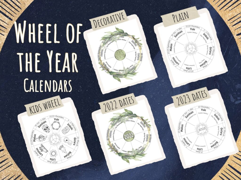 Wheel Of The Year Printable Calendar 2023 2024 Litha Lammas Etsy De