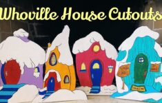 WHOVILLE HOUSE BACKDROP Grinch Christmas Diy Whoville Village Cutouts Grinch Christmas Office Christmas Decorations Whoville Christmas