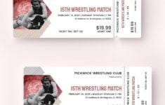 Wrestling Ticket Template Illustrator Word Apple Pages PSD Publisher Template