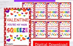 You re My Main Squeeze Printable Valentine Tag Instant Etsy New Zealand