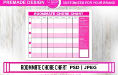 2022 Blank Roommates Chore Chart Printable PDF Editable Etsy