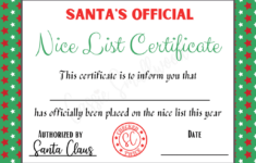 3 Adorably Cute Santa Nice List Certificates Cassie Smallwood