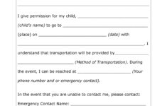 35 Permission Slip Templates Field Trip Forms