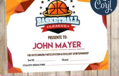 Basketball Certificate 3Grafik Printable Products For Yours Party s Invitations Centerpieces Cupcakes More