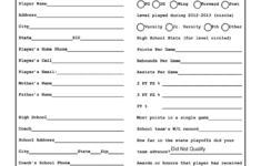 Basketball Player Information Sheet Fill Online Printable Fillable Blank PdfFiller