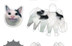 Beluga Kitty Papercraft Paperized Crafts Paper Doll Template Hello Kitty Crafts Cat Template