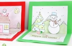 Christmas Craft Summer And Winter Pop Up Card Templates Teach Starter