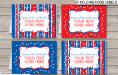 Editable 4th July Party Food Labels Place Cards 4th July Theme