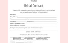 Editable Bridal Makeup Contract Template Canva Word Etsy